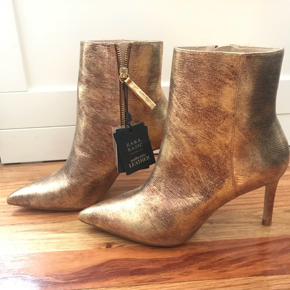 Zara Gold Booties